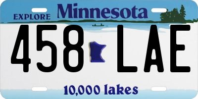 MN license plate 458LAE