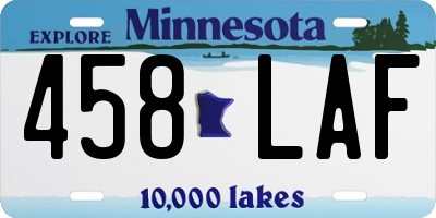 MN license plate 458LAF