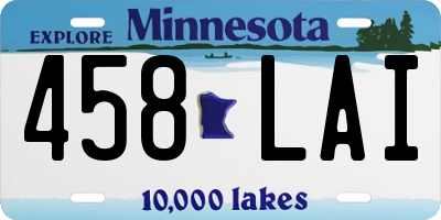 MN license plate 458LAI