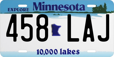 MN license plate 458LAJ