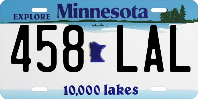 MN license plate 458LAL