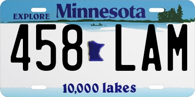 MN license plate 458LAM