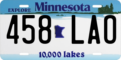 MN license plate 458LAO