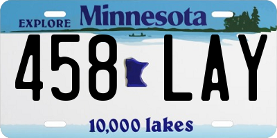 MN license plate 458LAY