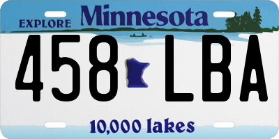 MN license plate 458LBA