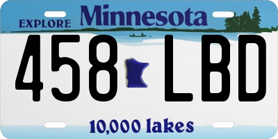 MN license plate 458LBD