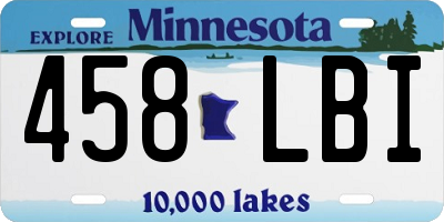 MN license plate 458LBI