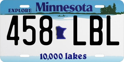 MN license plate 458LBL
