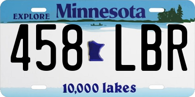 MN license plate 458LBR