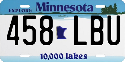 MN license plate 458LBU