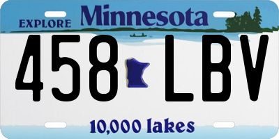 MN license plate 458LBV