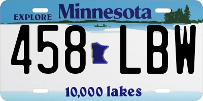 MN license plate 458LBW