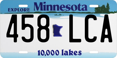 MN license plate 458LCA