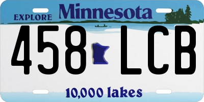 MN license plate 458LCB