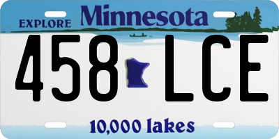 MN license plate 458LCE