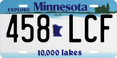 MN license plate 458LCF