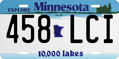 MN license plate 458LCI