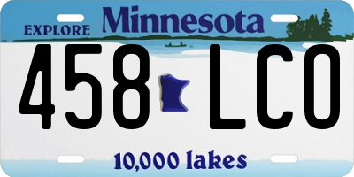 MN license plate 458LCO