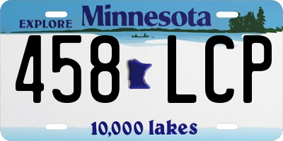 MN license plate 458LCP