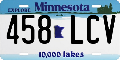 MN license plate 458LCV