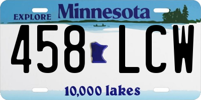 MN license plate 458LCW