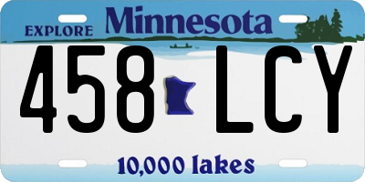MN license plate 458LCY