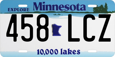 MN license plate 458LCZ
