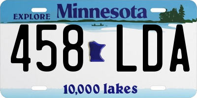 MN license plate 458LDA