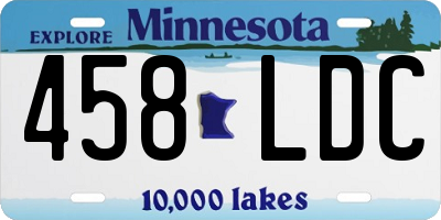MN license plate 458LDC