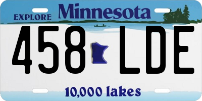 MN license plate 458LDE