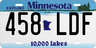 MN license plate 458LDF