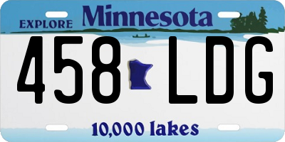 MN license plate 458LDG