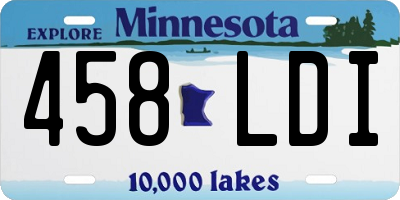 MN license plate 458LDI