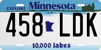 MN license plate 458LDK