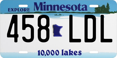 MN license plate 458LDL