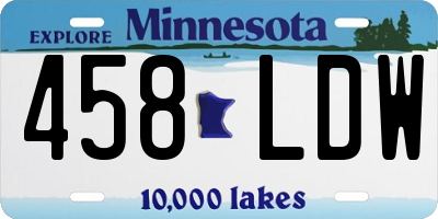 MN license plate 458LDW
