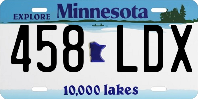 MN license plate 458LDX