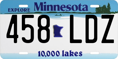 MN license plate 458LDZ