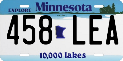 MN license plate 458LEA