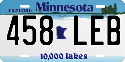 MN license plate 458LEB