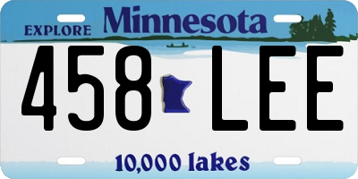 MN license plate 458LEE