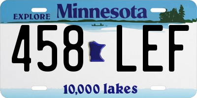 MN license plate 458LEF