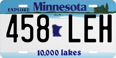 MN license plate 458LEH