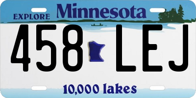 MN license plate 458LEJ