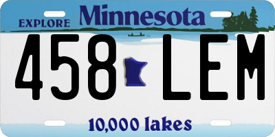 MN license plate 458LEM