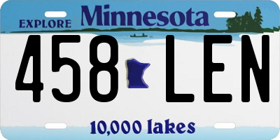 MN license plate 458LEN
