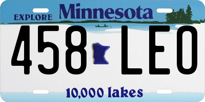 MN license plate 458LEO