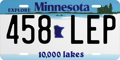 MN license plate 458LEP