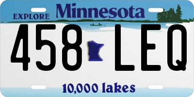 MN license plate 458LEQ