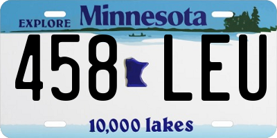 MN license plate 458LEU